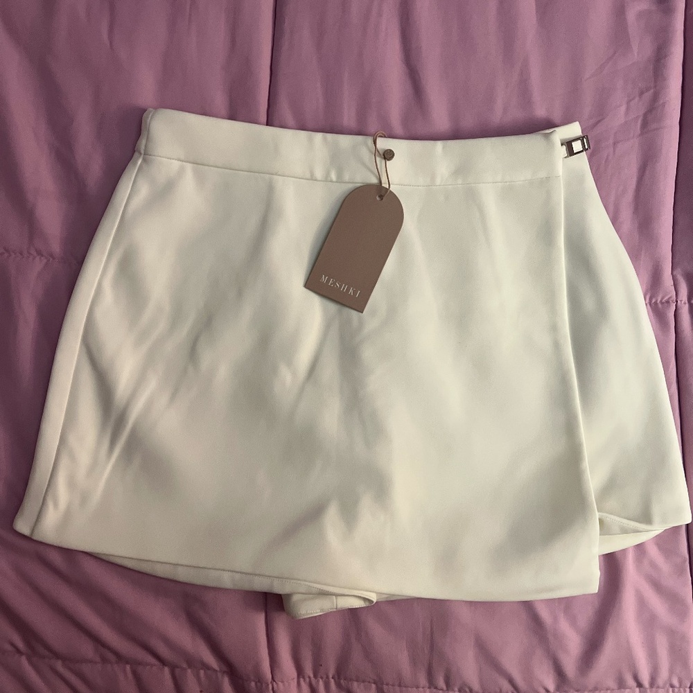 Meshki White Wrap Skort
